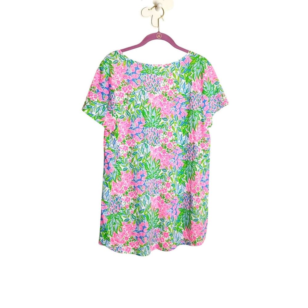 LILLY PULITZER Cotton Etta Vneck Short Sleeve Top Cherry On Top Casual Sz XL - Picture 8 of 11